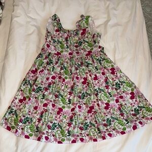 Girls Oscar de la Renta Pink and Green Floral Dress, size 4y